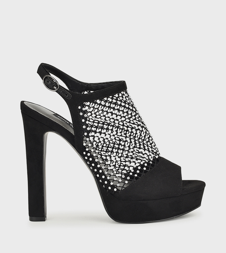 WOHMAH Mesh Platform Heel Sandals