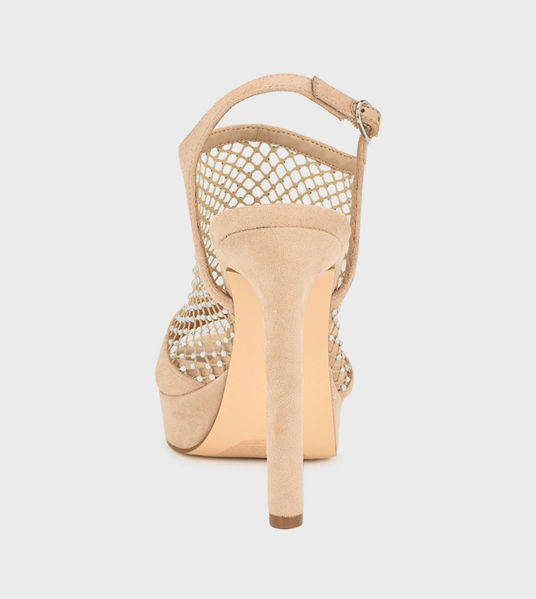 WOHMAH Mesh Platform Heel Sandals