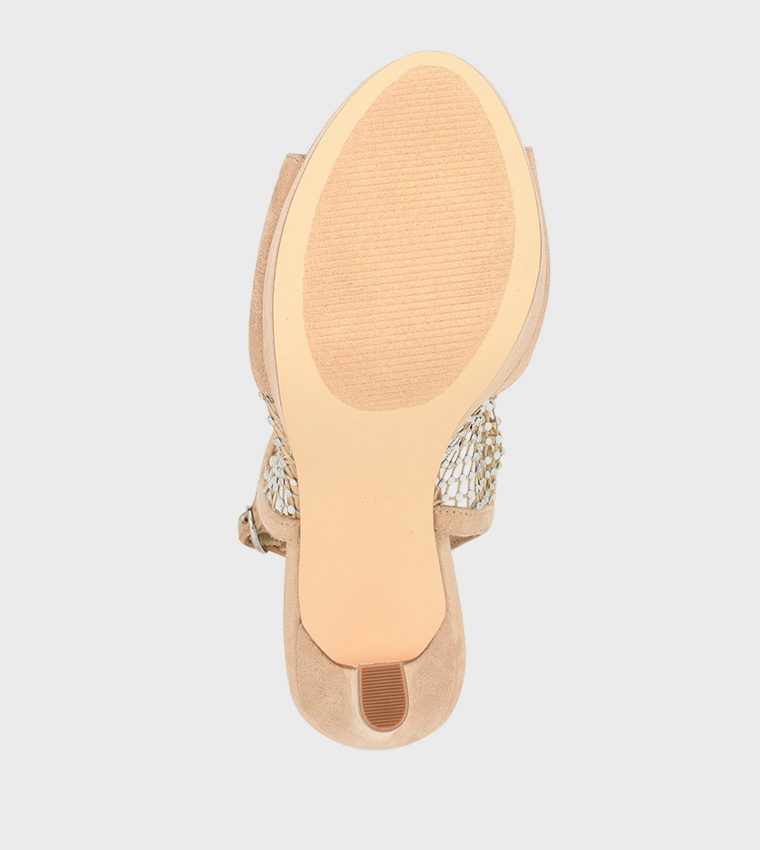 WOHMAH Mesh Platform Heel Sandals