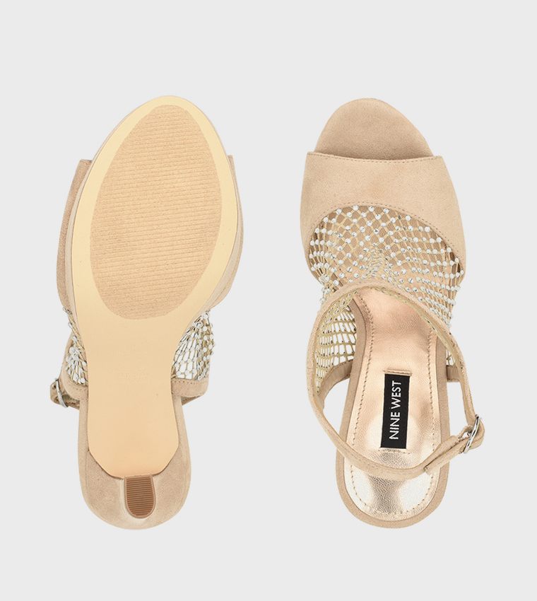WOHMAH Mesh Platform Heel Sandals