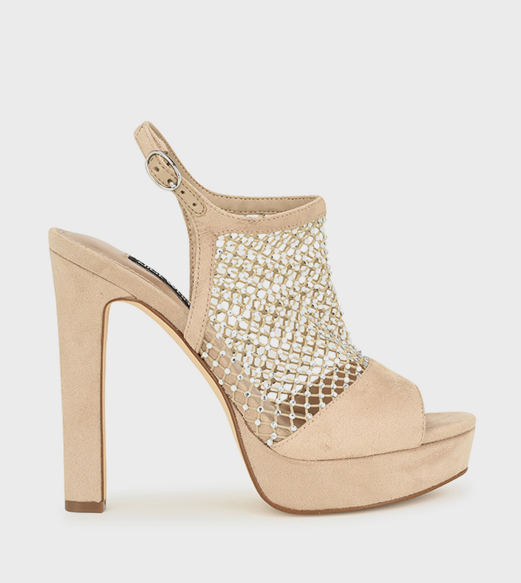 WOHMAH Mesh Platform Heel Sandals