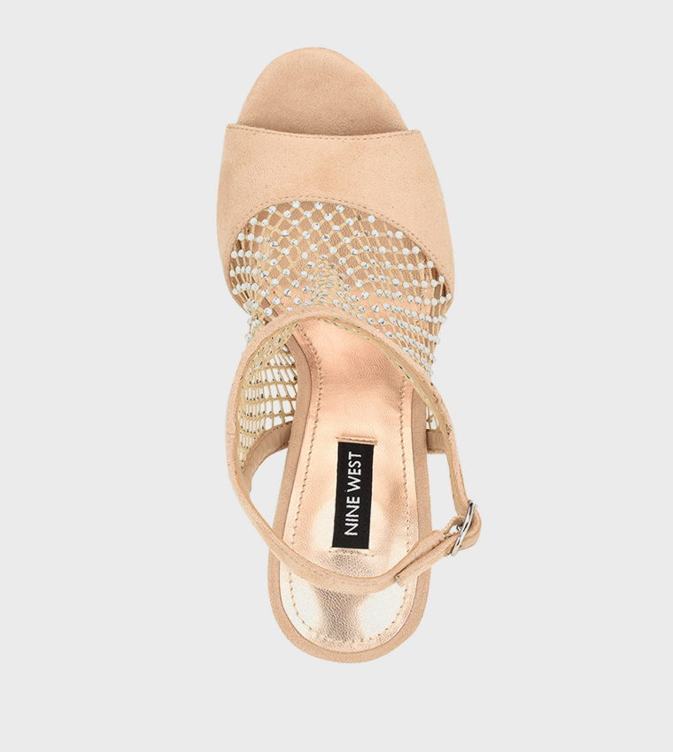 WOHMAH Mesh Platform Heel Sandals