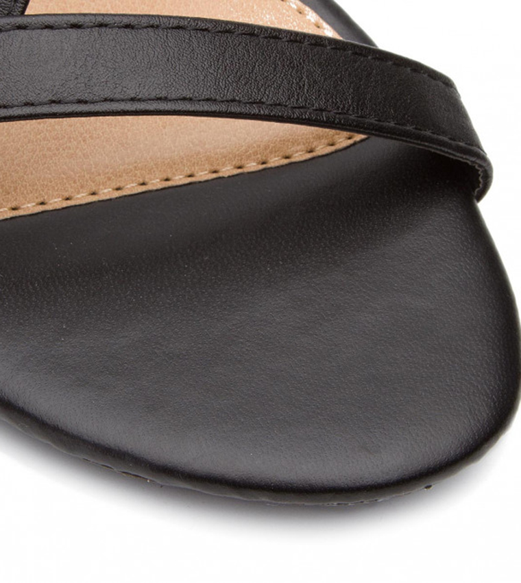 Slingback Cross Strap Buckle Closure Sandals - Black WP01-1549