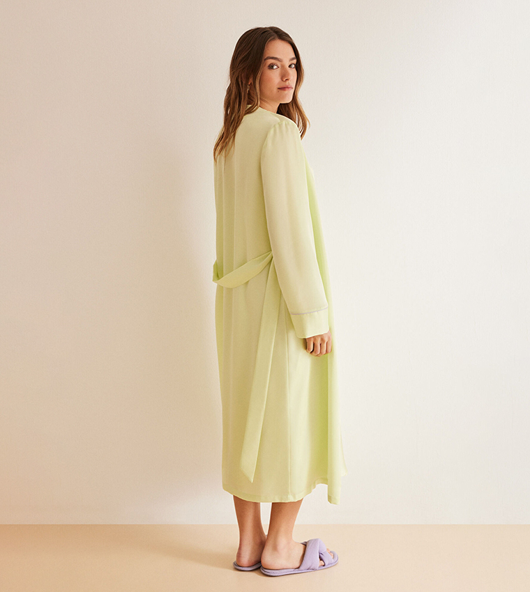 Solid Satin Kimono Robe
