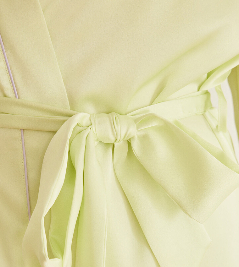 Solid Satin Kimono Robe