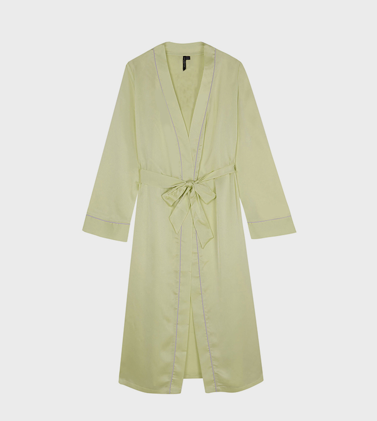Solid Satin Kimono Robe