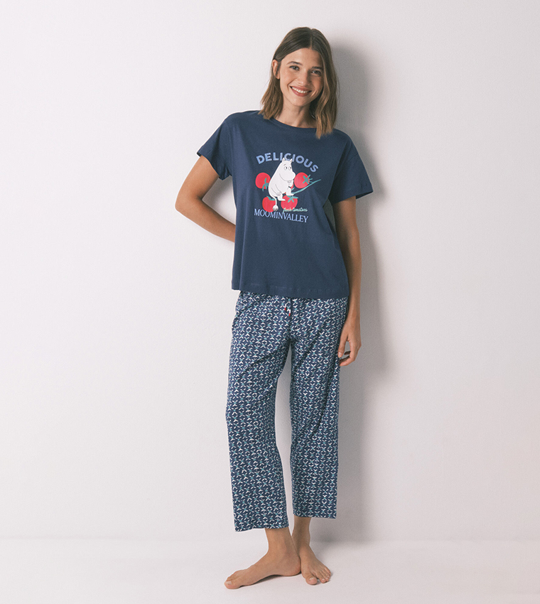 Printed Short Sleeves Pyjama Set