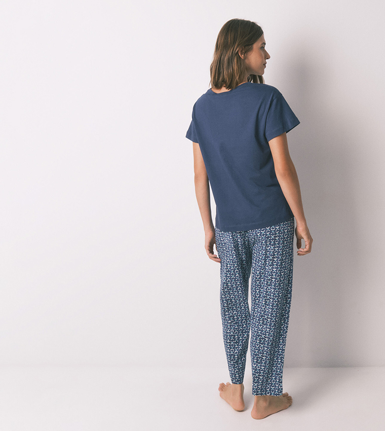 Printed Short Sleeves Pyjama Set