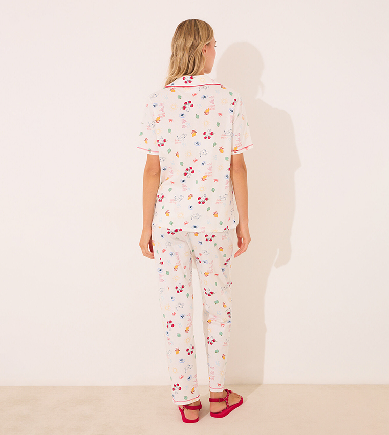 Printed Short Sleeves Pyjama Set
