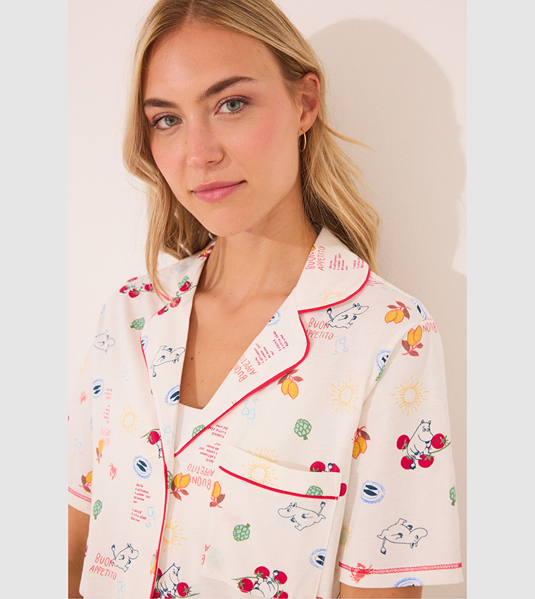 Printed Short Sleeves Pyjama Set