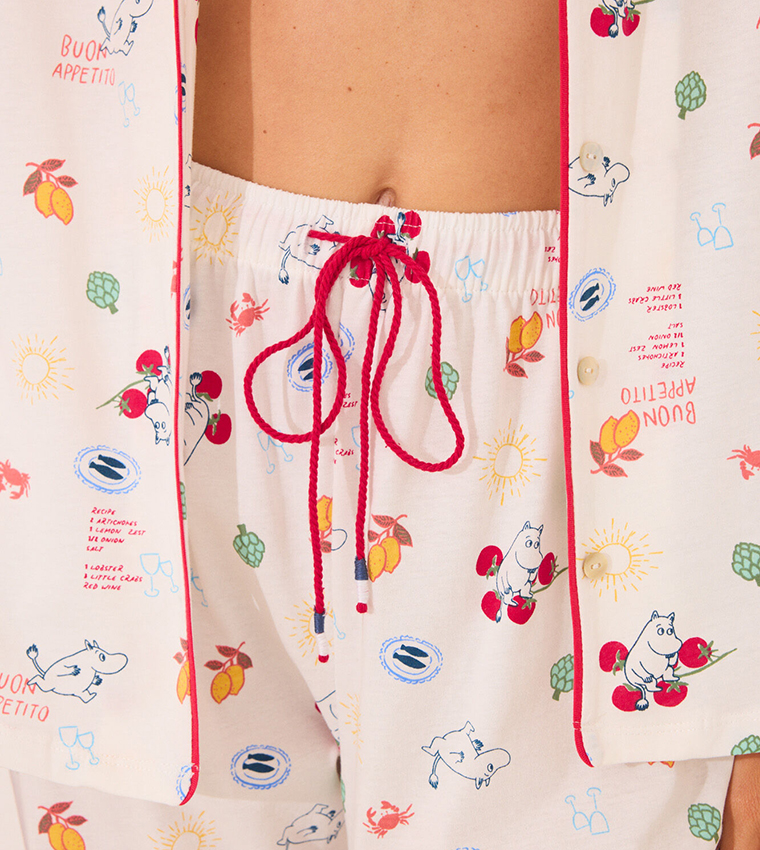 Printed Short Sleeves Pyjama Set