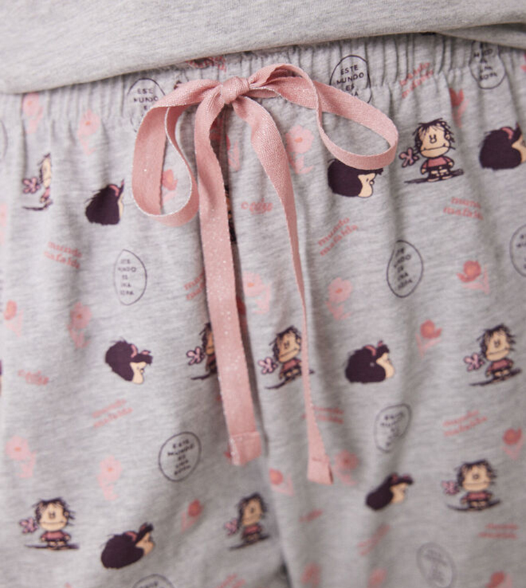 Mafalda Print Long Sleeves Pajama Set