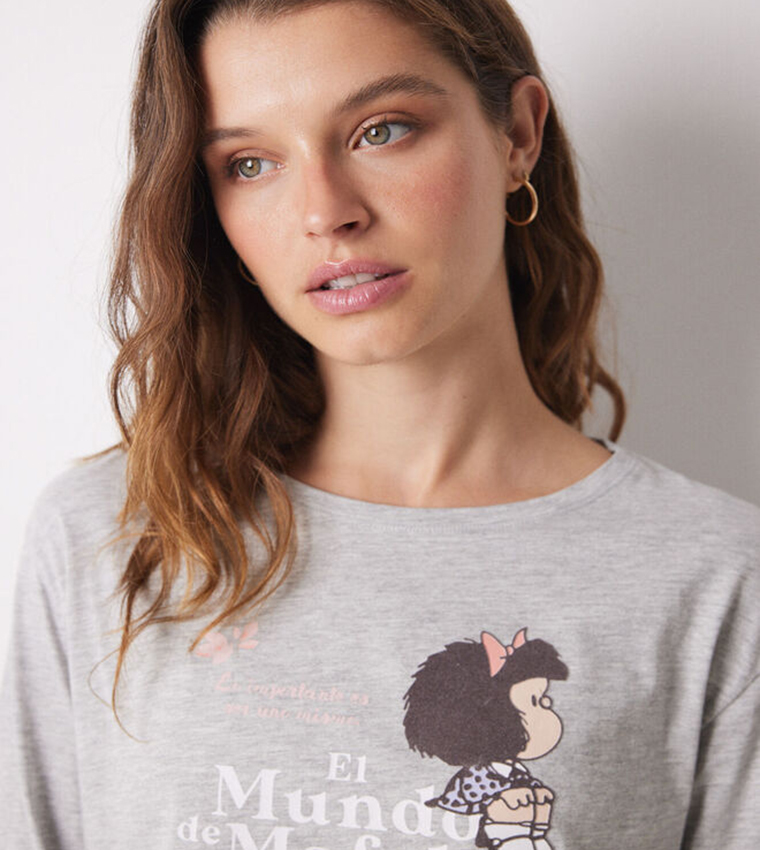 Mafalda Print Long Sleeves Pajama Set