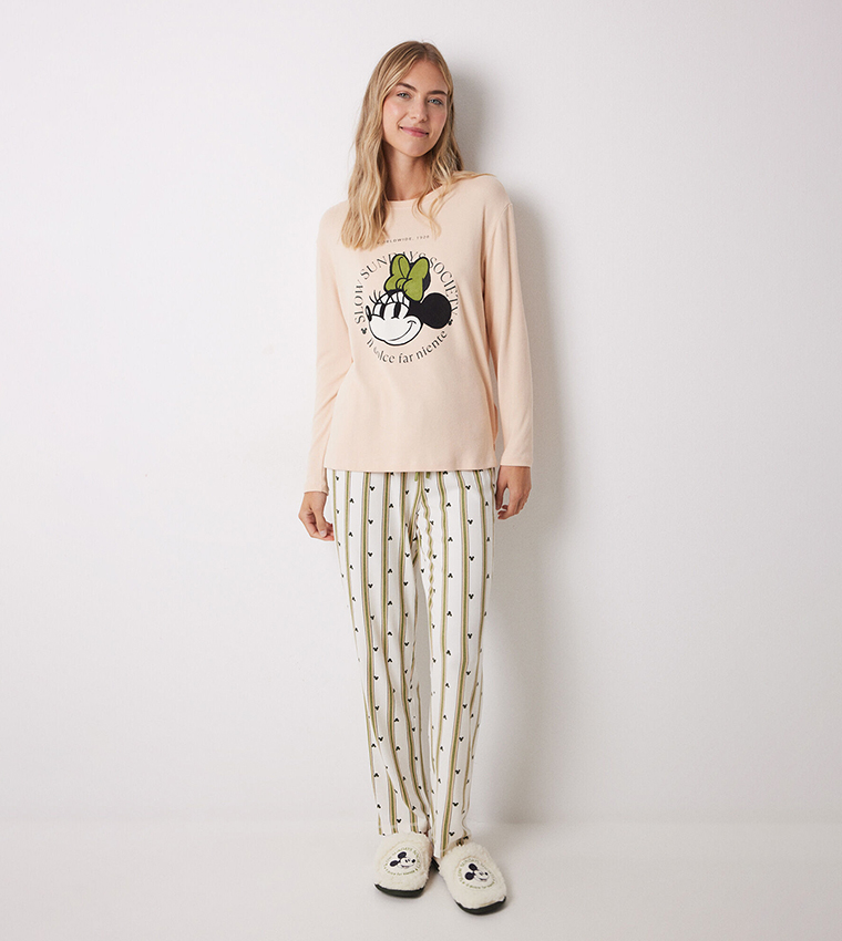 Minnie Mouse Printed Long Sleeve Pyjama Set