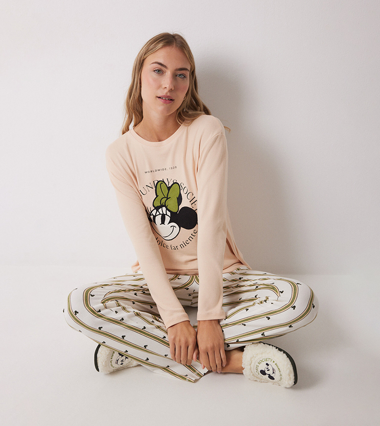 Minnie Mouse Printed Long Sleeve Pyjama Set
