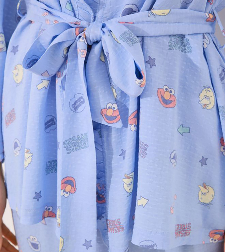 3 Piece Sesame Street Printed Viscose Pyjama Set