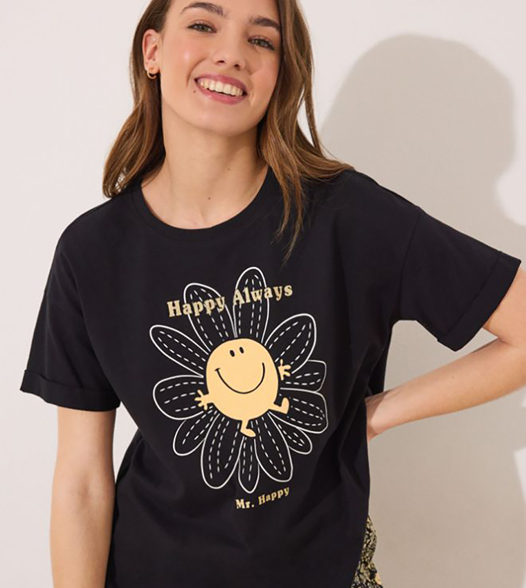 Little Miss Mr. Men Floral Printed Cotton Pyjama Set