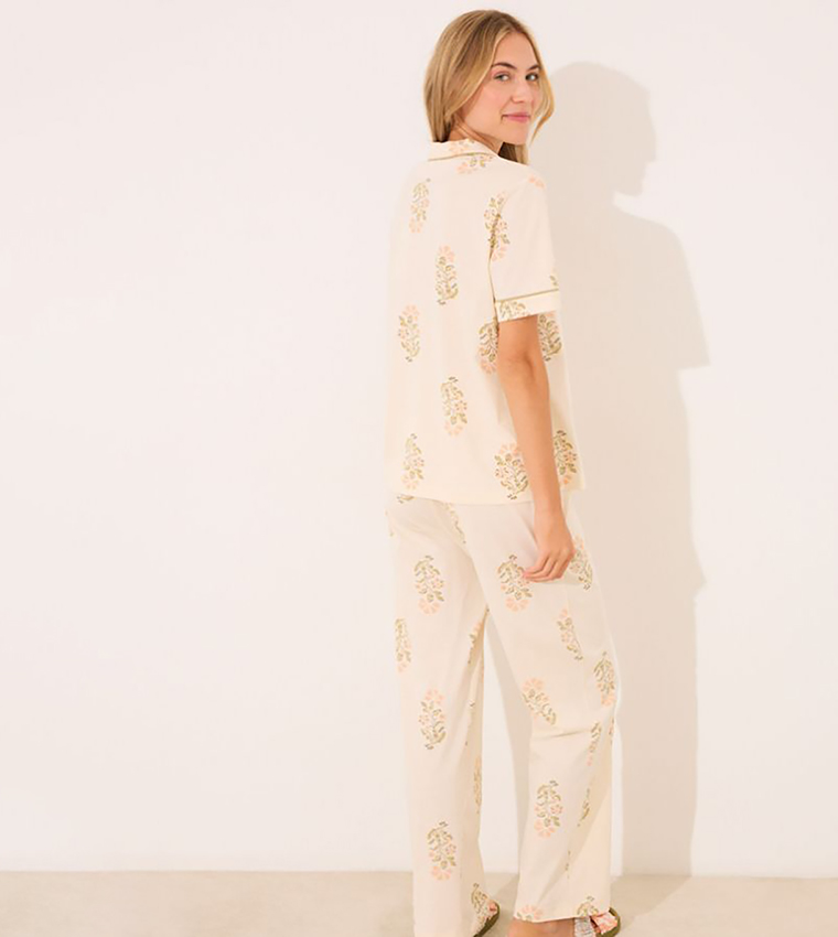 Printed Short Sleeves Pyjama Set