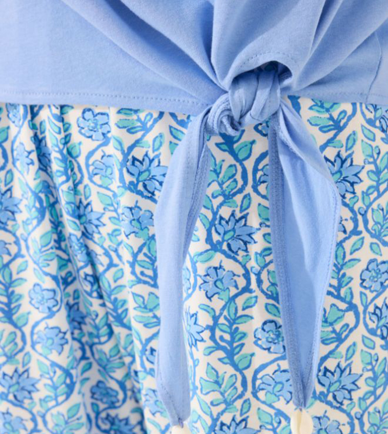 Printed Sleeveless Cotton Capri Pyjama Set