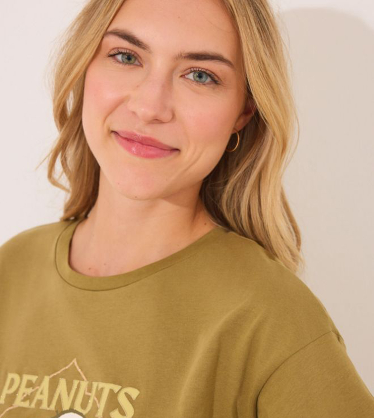 Snoopy Printed Cotton Pyjama Set