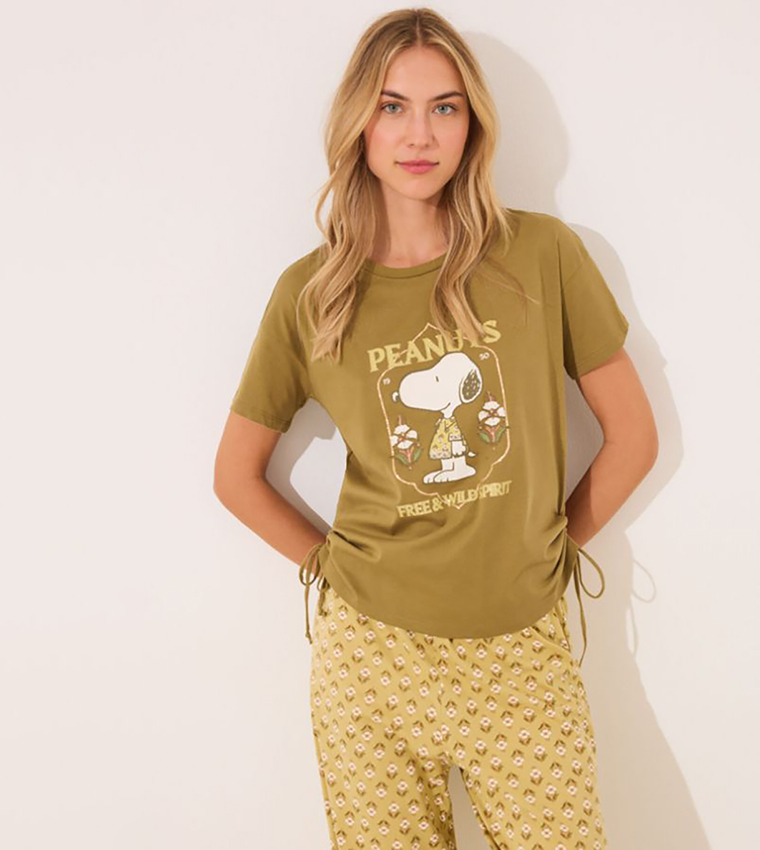 Snoopy Printed Cotton Pyjama Set