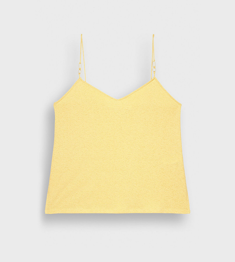 Buy Women'secret Accessory Detail Cami Sleep Top In Yellow