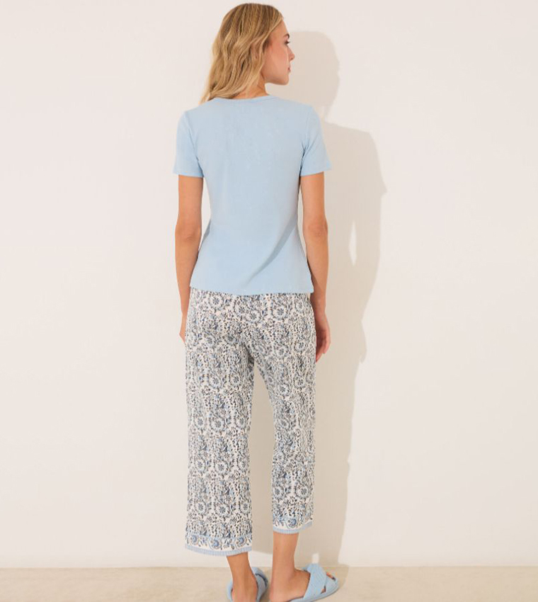 Paisley Cotton Capri Pyjama Set