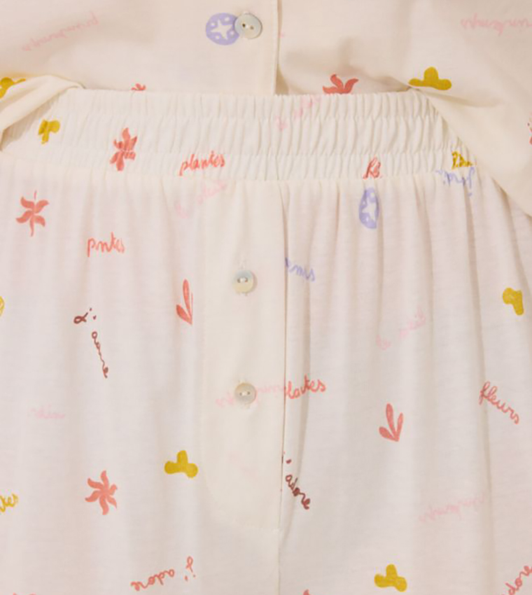 قميص نوم قطن بكم قصير