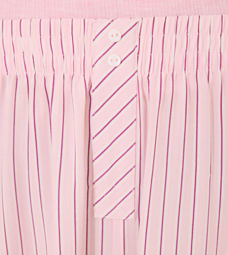 Striped Short Sleeves Viscose Pyjama Set