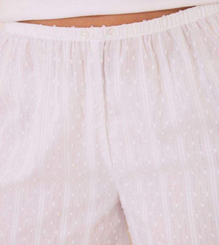 Lace Trim Cotton Shorty Pyjama Set