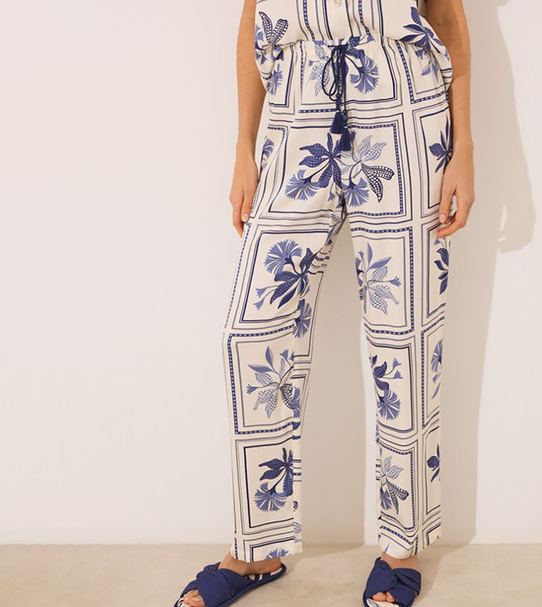 Printed Satin Short Sleeves Pyjama Set