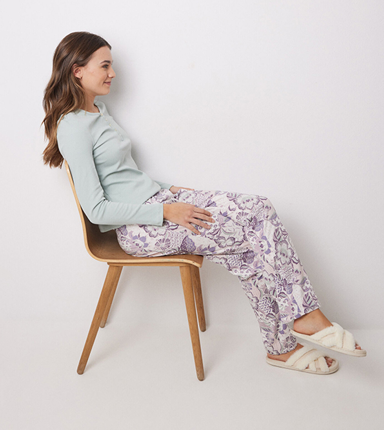 Floral Drawstring Waist Pyjama Pants