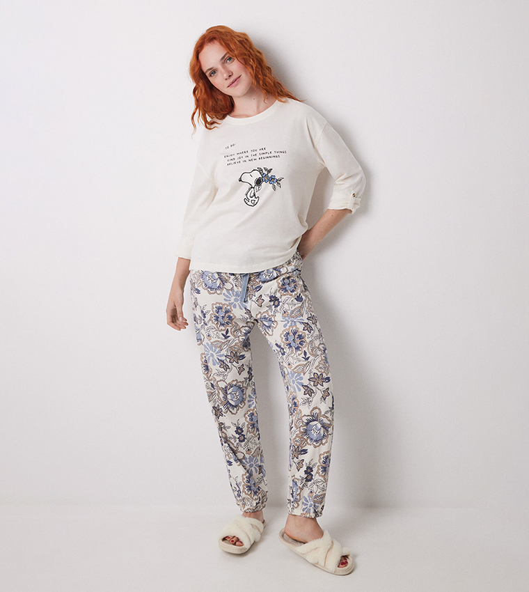 Floral Drawstring Waist Pyjama Pants