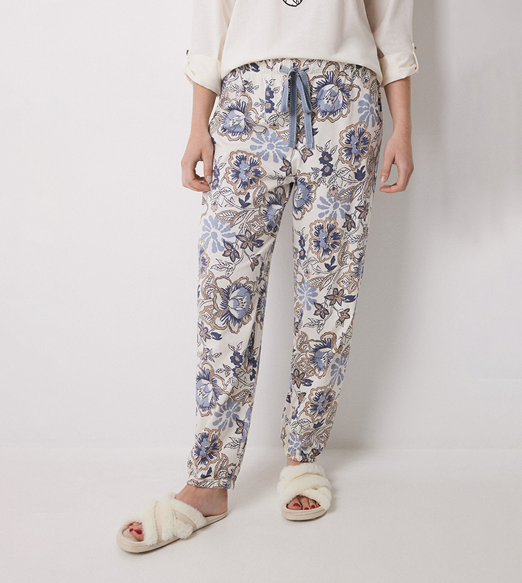 Floral Drawstring Waist Pyjama Pants
