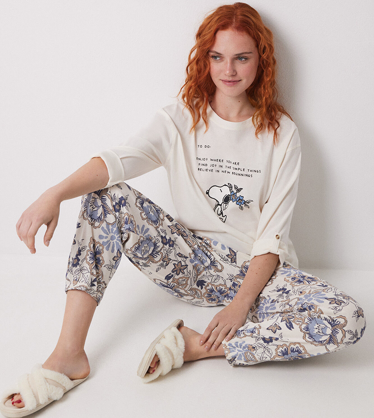 Floral Drawstring Waist Pyjama Pants