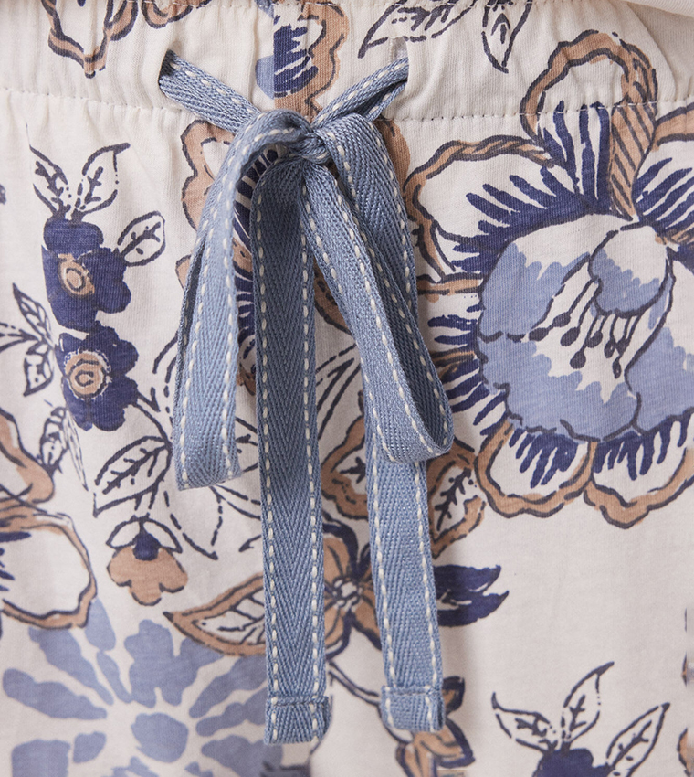 Floral Drawstring Waist Pyjama Pants
