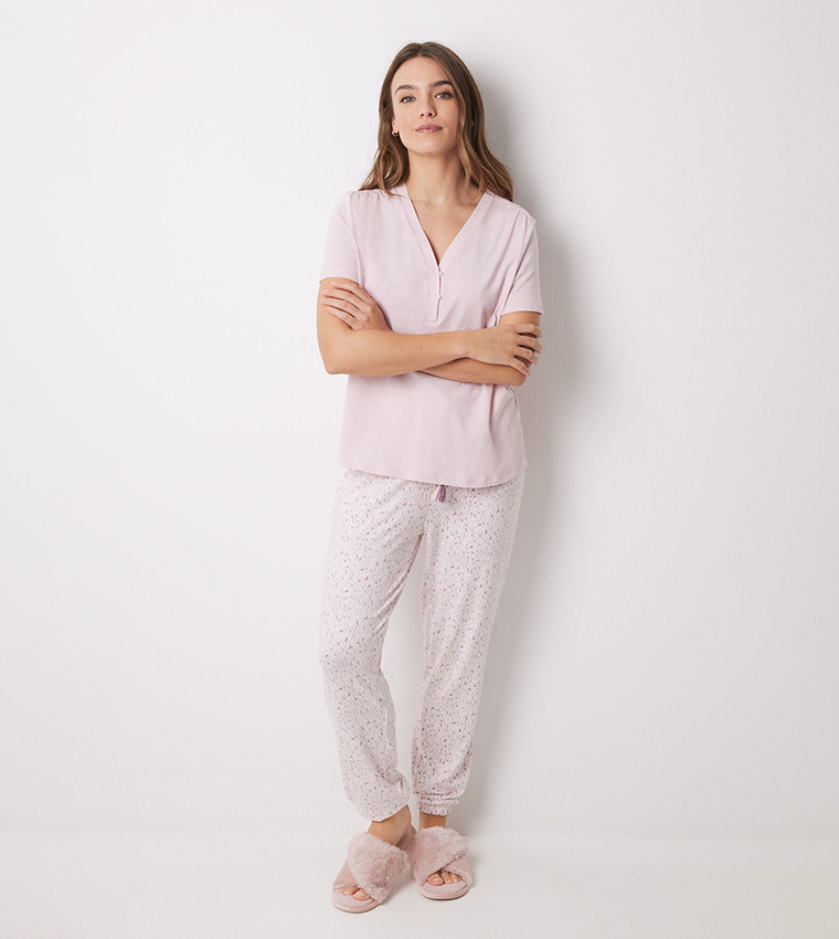 Printed Drawstring Waist Pyjama Pants