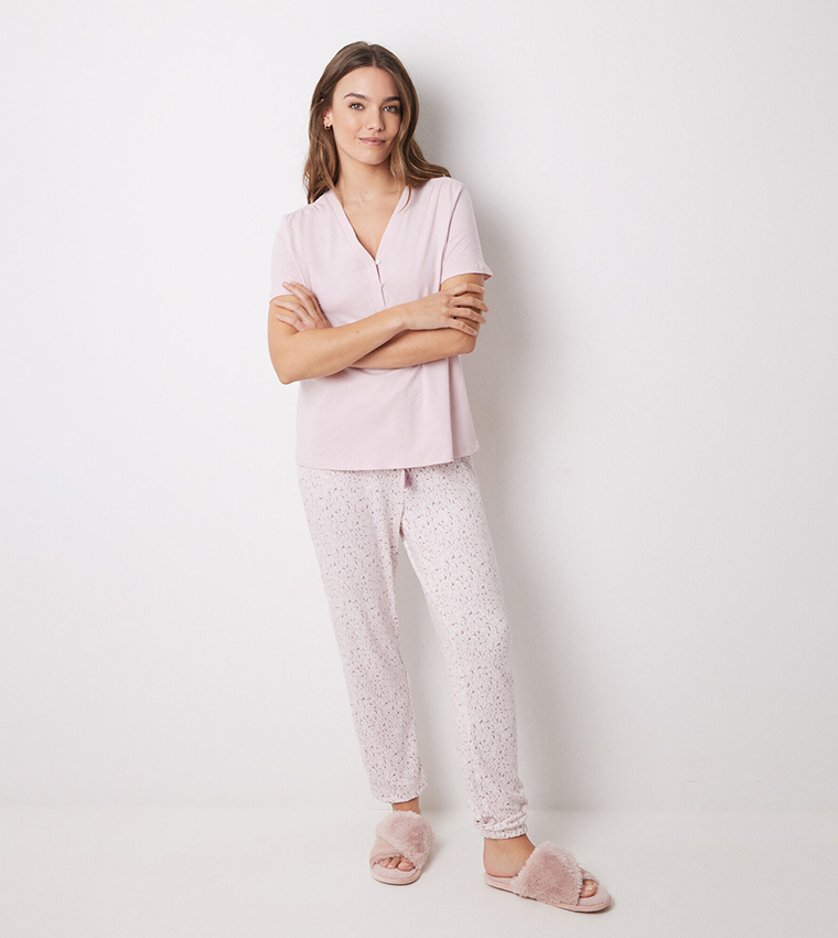 Printed Drawstring Waist Pyjama Pants