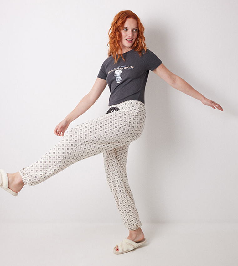 Printed Drawstring Waist Pyjama Pants