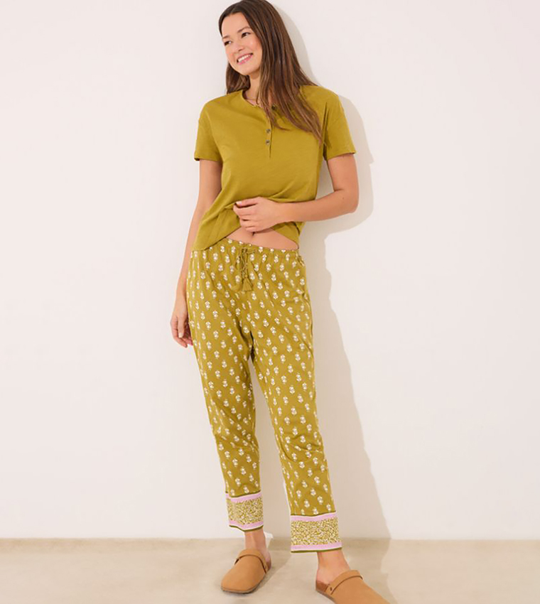 Printed Cotton Lounge Pants