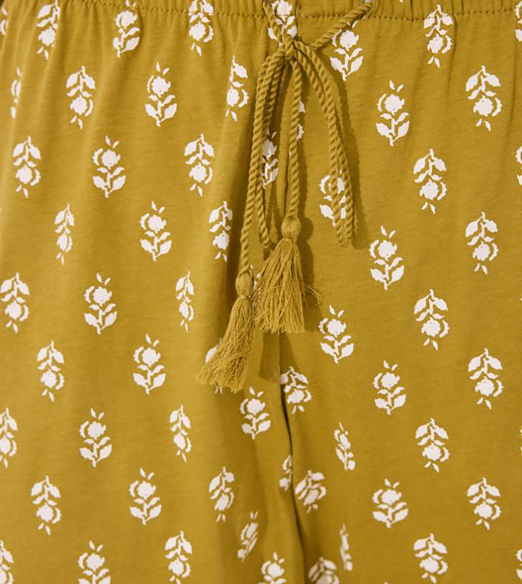 Printed Cotton Lounge Pants