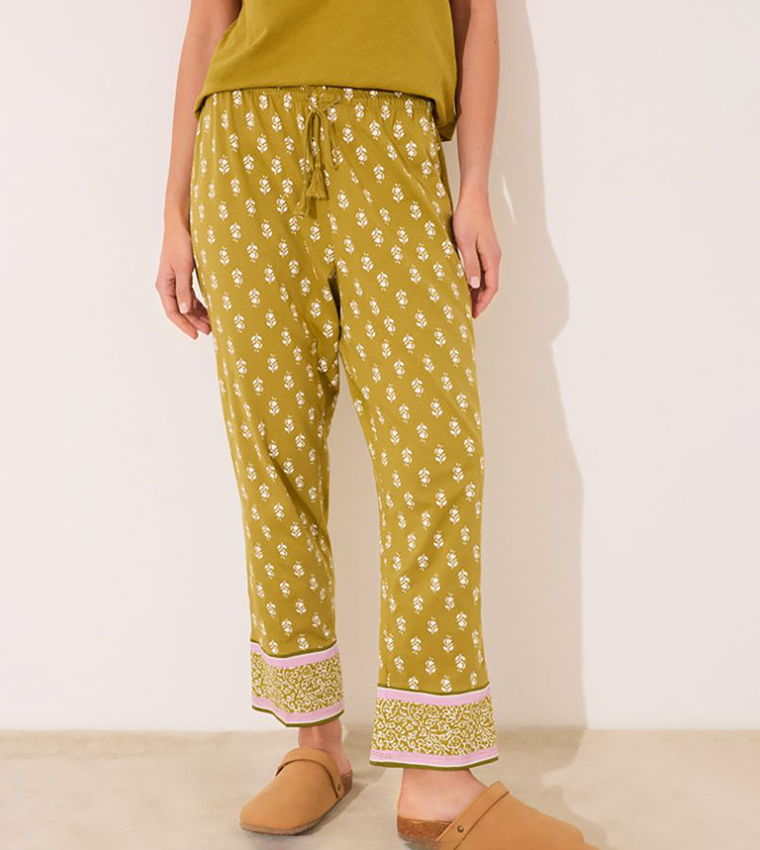 Printed Cotton Lounge Pants