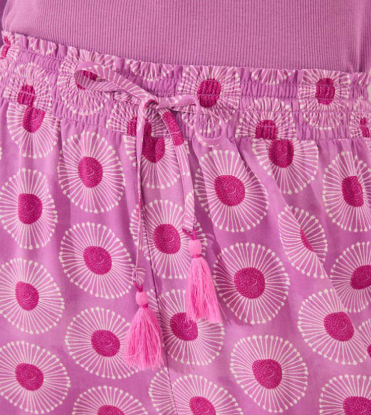 Printed Long Sleeves Viscose Lounge Pants