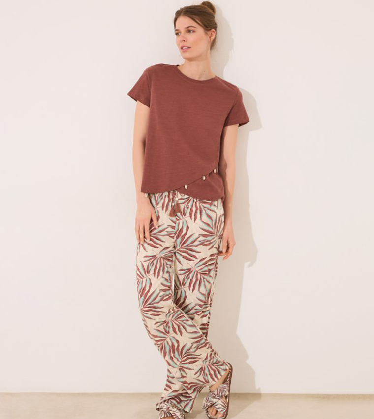 Tropical Printed Viscose Lounge Pants