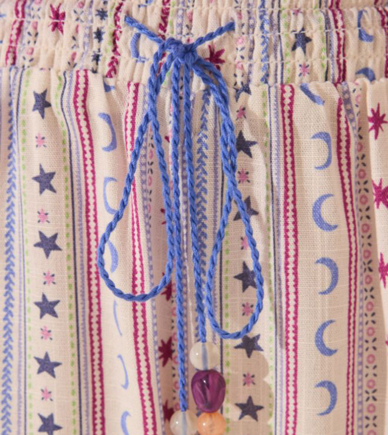 Printed Elastic Waist Viscose Lounge Shorts