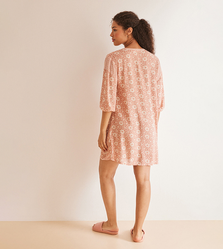 Printed Button Down Nightdress