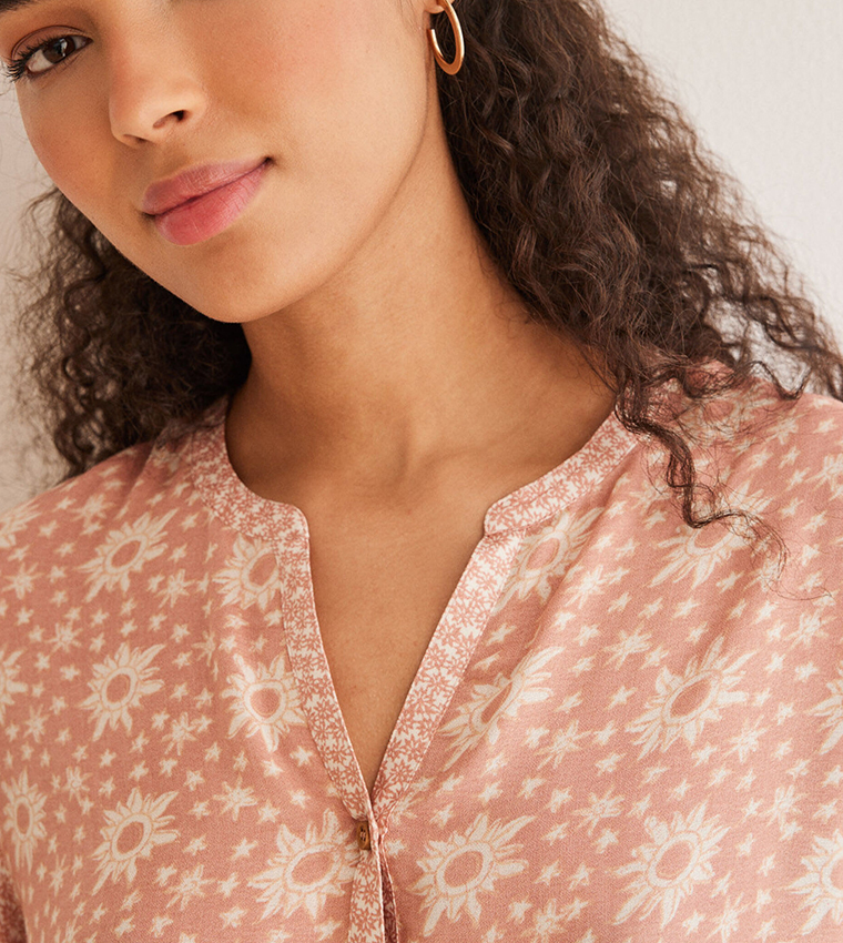 Printed Button Down Nightdress