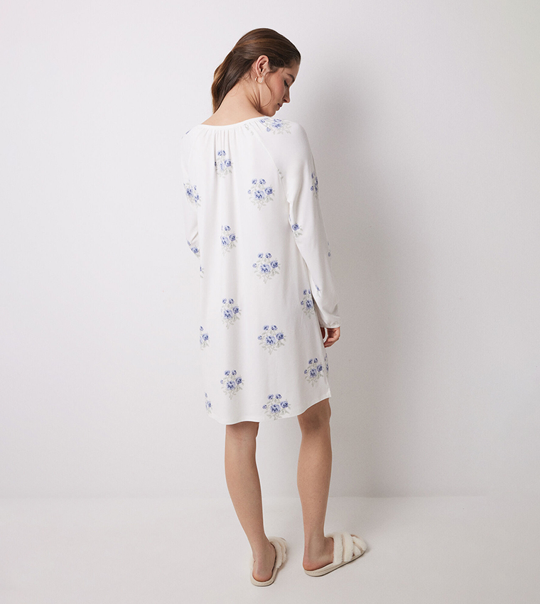 Floral Printed V-Neck Nightdress