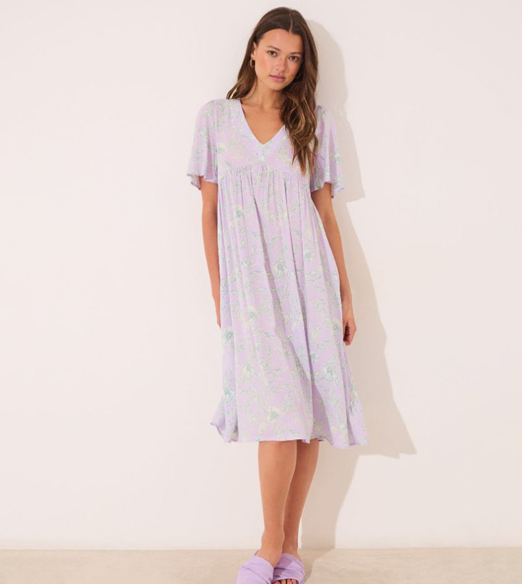 Viscose Print Midi Dress