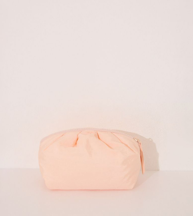 Textured Zip-Closure Nylon Toiletry Bag